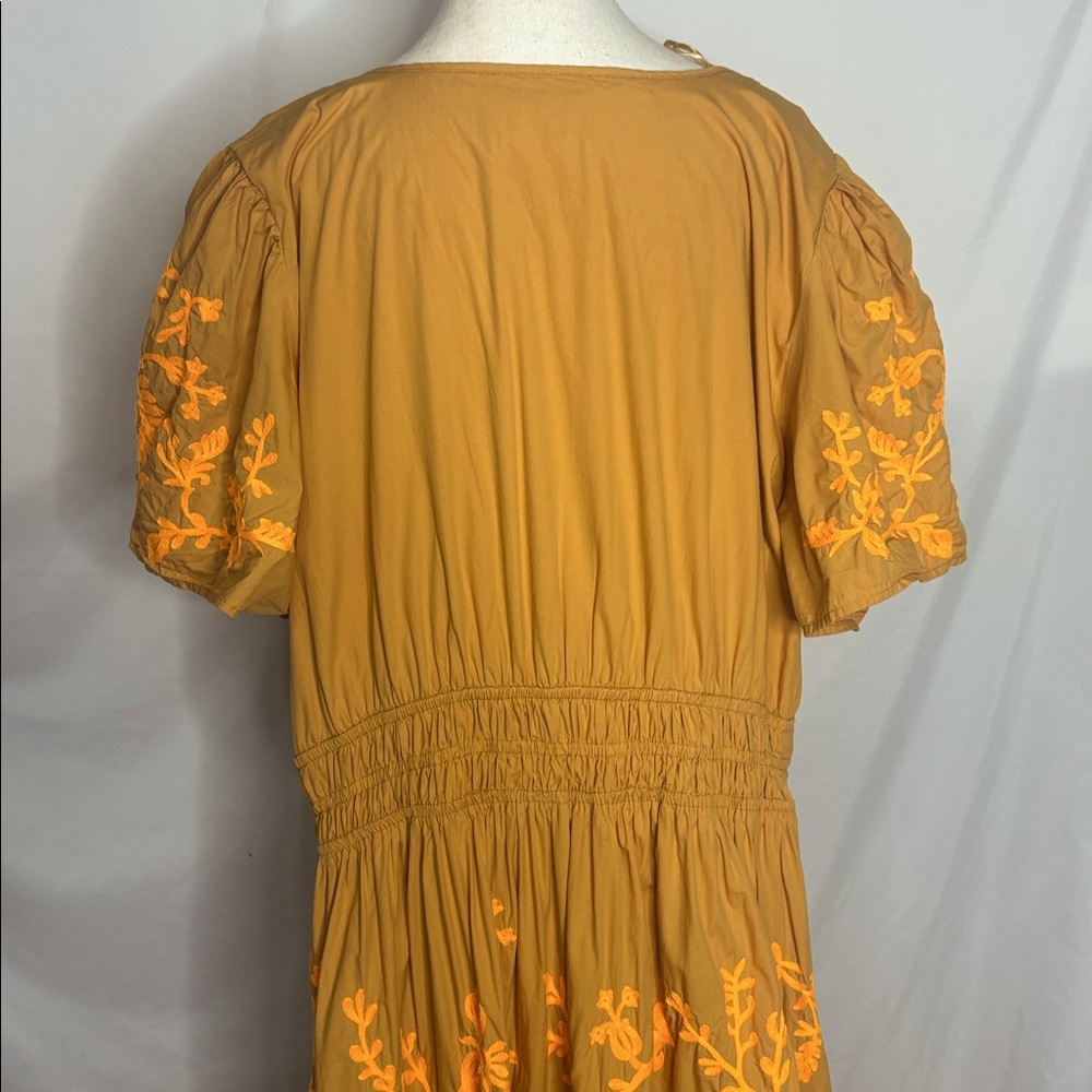 ANTHROPOLOGIE The Somerset Maxi Dress Embroidered Edition Orange - Picture 8 of 9